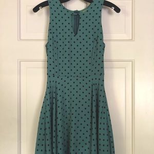 NORDSTROM Dee Elle Keyhole Polka Dot Skater Dress